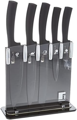 Bergner Seki 6 Pieces Stainless Steel Knife Set, Black Colour, Non-Stick Coating, Bg39219