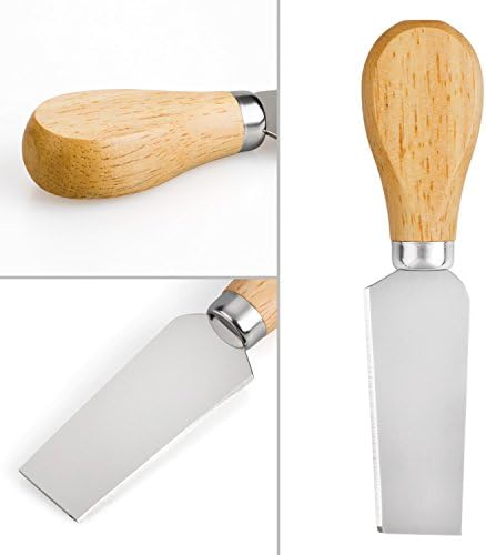 Cheese Knives - 4 Pieces Set Cheese Knife - Stainless Steel Cheese Slicer with Wood Handle Cheese Cutter,4 Cheese Knives Set include:Mini Knife, Butter Knife, Spatula & Fork