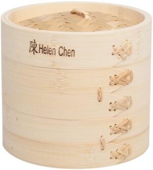 Helen’s Asian Kitchen Bamboo Food Steamer with Lid, 6-Inch