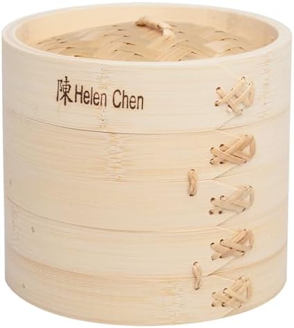 Helen’s Asian Kitchen Bamboo Food Steamer with Lid, 6-Inch