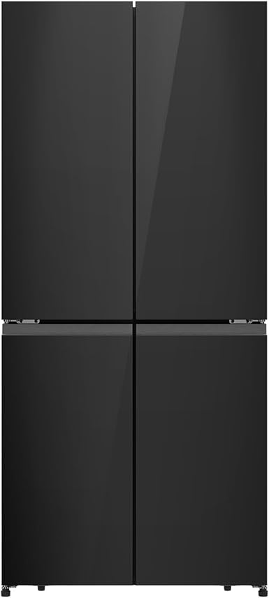 Hisense RQ5G470SBB3 - Cross Door American 457L Freezer Fridge, My Fresh Choice, Dual-Tech Cooling, Bottom Cooling System, Black Glass, 1 Year Full & 5 Years Compressor Warranty