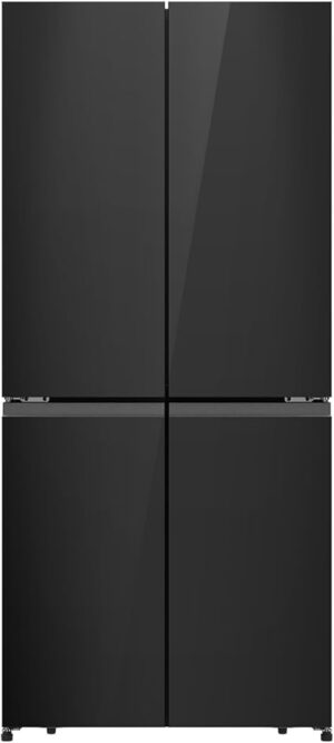 Hisense RQ5G470SBB3 - Cross Door American 457L Freezer Fridge, My Fresh Choice, Dual-Tech Cooling, Bottom Cooling System, Black Glass, 1 Year Full & 5 Years Compressor Warranty