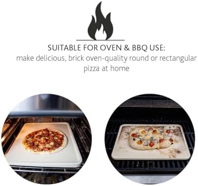 Boska Pizza Stone Plate Deluxe - Best for Oven, BBQ, and Grill - Natural Non-Toxic and Non-Stick Surface - Thermal Shock Resistant Cooking Stone - Heavy Duty Ceramic Cookware