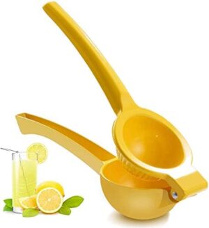 Y-me Manual Juicer Citrus Lemon Squeezer,Fruit Juicer Lime Press Metal,Professional Hand Juicer Kitchen Tool(yellow）