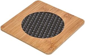 Royalford Bamboo Square Heat Pad, RF10245 Natural Antibacterial Non-Slip Kitchen Table Pad for Hot Pans, Placemat Pads, Key Tray, and Bar Service Mat, Multicolor