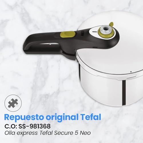 Anakel Home Replacement Pressure Regulator Valve SS-981368 Compatible with Tefal Secure 5 Neo Express Pot, with Pot and Fireplace Included, Lime Green and Grey