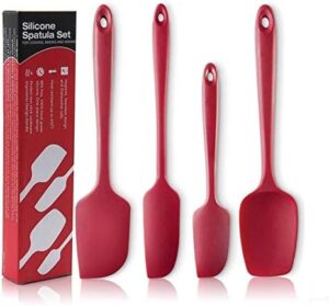 Silicone Spatula Set Heat Resistant 500°F Rubber Spatula Non-Stick 4-Piece For Cooking and Baking