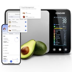 Smart Food Scale, Digital Kitchen Weight Scale with Nutritional Calculator, Weighing Scale with 10 Nutrients Tracking for Food, Calorie Counter, Weight Loss, Calculating Food Facts