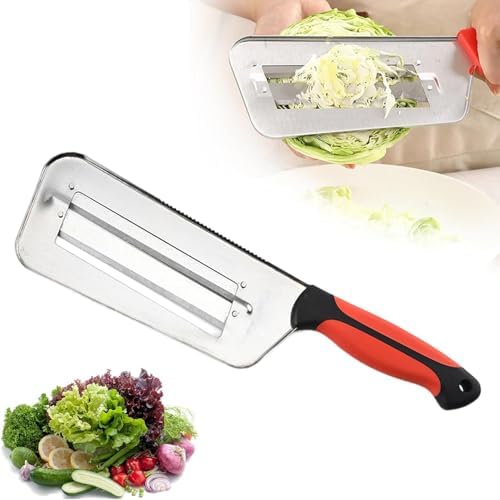 Stainless Steel Shredder Knife, 2025 New Cabbage Shredder for Coleslaw, Double-layer Lettuce Shredders Vegetable Cutter Cabbages Slicer for Potatoes Onions Cucumbers Kitchen Gadgets 1Pcs