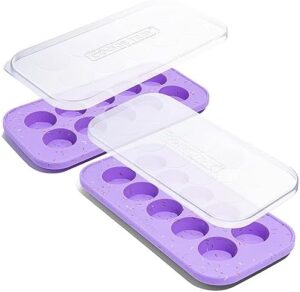 Souper Cubes The Cookie Tray - Silicone Molds for Baking - Freeze and Store Perfect Cookie Dough Rounds - Convenient Baking Supplies - Lavender With Sprinkles - 2-Pack