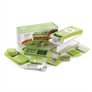 Ganesh 14 in 1 Multipurpose Chopper, Fruits & Vegetable Cutters, Grater Peeler Chipser, Unbreakable Food Grade Body, Easy Push to Clean Button Slicer Dicer, Chopper for Kitchen (Color May Vary)