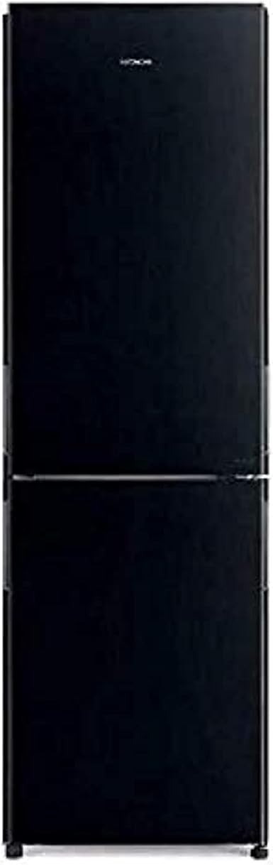 Hitachi 410L Gross Bottom Mount Double Door Refrigerator, 2 Doors No Frost Fridge Freezer, Inverter Control With Dual Fan Cooling, Eco Thermo-Sensor, Bottle & Wine Shelf, Glass Black, RBG410PUK6GBK