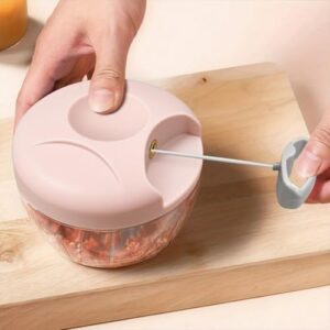 1Pack Kitchen Gadgets Tool-Garlic Chopper,Manual Hand Cutter for Onion,Pepper,Vegetable(Pink)