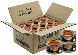Luminar 24 pc 4 Hour Liquid Cooking Chafing Dish Fuel Cans, Food Warmer Heat for Buffet Burners, Parties, Weddings, Banquets, Catering Events, Bulk, Easy to Open, Resealable Covers