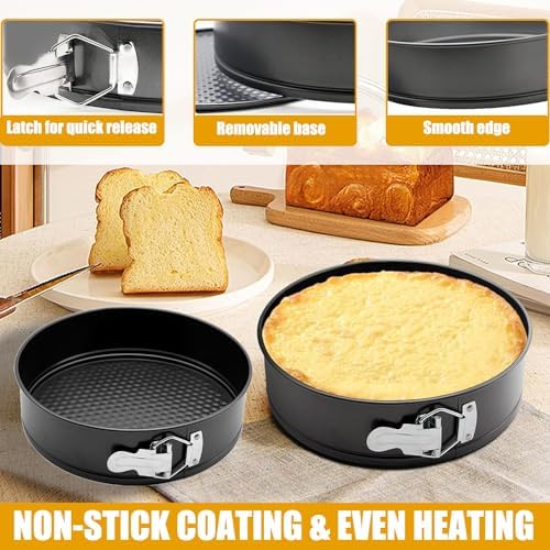 9 Inch Springform Pan Baking Pans Round Leakproof Nonstick Removable Bottom Bakeware for Cake, Cheesecakes, Pizza, and Quiches