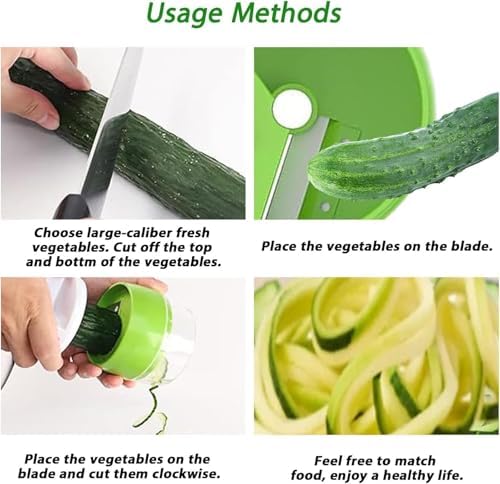Handheld Spiralizer for Vegetable, Potato Spiral Cutter, Spaghetti Vegetable Spiral Slicer for Carrot, Fruit, Cucumber, Potato, Pumpkin, Zucchini, Noodle, Bpa Free, Without Electricity