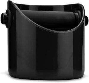 Dreamfarm Grindenstein Sturdy, Compact, Modern Espresso Coffee Grind Knock Box, Space-Saving Design for Easy Use and Cleanup, Durable, Coffee Knock Box for Home Baristas, Black - DFM-GR1181