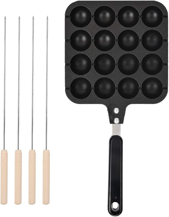 Takoyaki Grill, Non-Stick Takoyaki Grill Pan, Cooking Baking Tray, with Baking needle