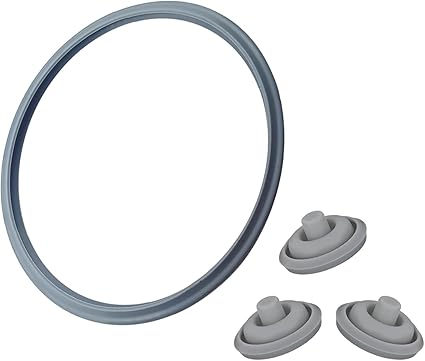 Bouge For WMF Pressure Cooker Replacement Parts, 1 x Sealing Ring and 3 x Cooking Signal Seal Sealing Ring for Pressure Cooker Lid 2.5 L 3 L 4.5 L 6.5 L 8.5 L (4-Piece Set)