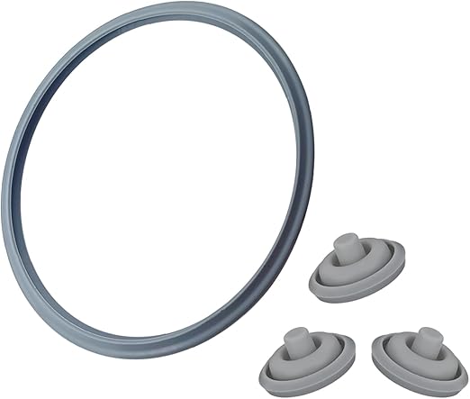 Bouge For WMF Pressure Cooker Replacement Parts, 1 x Sealing Ring and 3 x Cooking Signal Seal Sealing Ring for Pressure Cooker Lid 2.5 L 3 L 4.5 L 6.5 L 8.5 L (4-Piece Set)