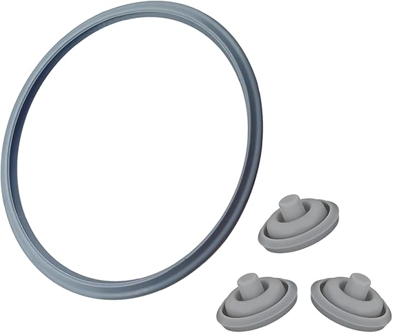 Bouge For WMF Pressure Cooker Replacement Parts, 1 x Sealing Ring and 3 x Cooking Signal Seal Sealing Ring for Pressure Cooker Lid 2.5 L 3 L 4.5 L 6.5 L 8.5 L (4-Piece Set)