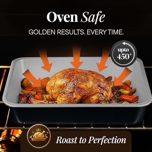 Gotham Steel 6 Pc Stackable Baking Pans Set, 70% Space Saving Design, Ceramic Bakeware Sets Non Toxic Made Without PFOA PFOS, with Cookie Sheet Tray, Cake & Muffin Pans, Oven & Dishwasher Safe