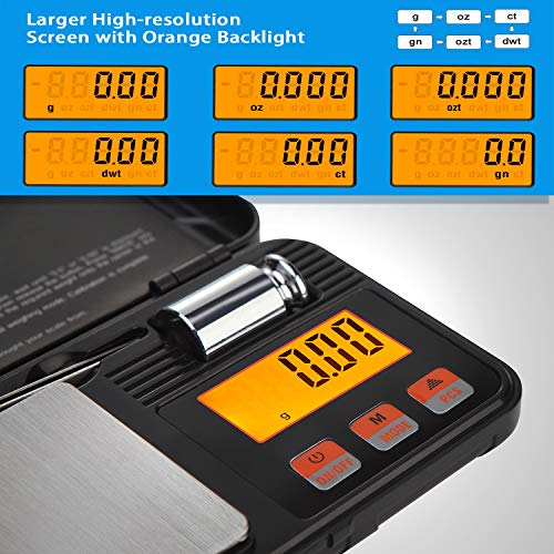 Digital Scale 200g x 0.01g High Precision Food Weight Scale with LCD Display, 6 Weighing Modes Smart Scale, Multifunction Weight Watchers