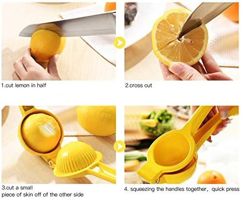 Y-me Manual Juicer Citrus Lemon Squeezer,Fruit Juicer Lime Press Metal,Professional Hand Juicer Kitchen Tool(yellow)