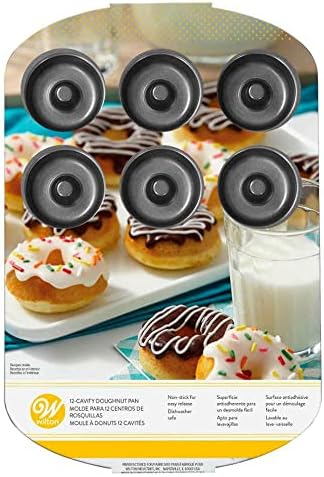 Wilton 2105-0614 12 Individual Mini Doughnut Pan, Black, Wt-2105-0614