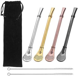 Senhai Set of 4 Coffee Spoons with 2 Cleaning Brushes 15.5 cm 4 Colors