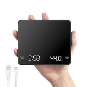 OBEST Mini Digital Coffee Scale with Timer,0.1g-3kg Precision measurement Digital Kitchen Scales Food Scale Espresso Scale,LED Hidden Screen USB Rechargeable Temperature Resistant