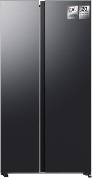 Samsung 655L Net Capacity BeSpoke AI Refrigerator Side by Side AI Energy Mode, Black, RS70F65Q1FAE