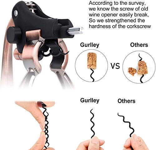 Wine Opener Set,Rabbit Red Wine Corkscrew Bottle Opener Accessories Manual Wine Remover Screwpull Tool Kit Stopper with Foil Cutter, Corkscrew Spiral and Gift Box