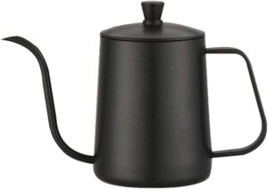 600ml Pour Over Kettle Coffee Maker Stainless Steel Gooseneck Drip Tea Pot Jug Coffee Server For Home Brewing, Camping And Traveling Black 600ml