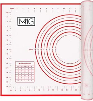 MMG Non-Stick Silicone Baking Mat Large 60x40cm Measuring Mat Glass Fibre Perfect for Bakers Kneading Pad Sheet is Heat Resistant and Oven-Safe (Pack of 1)