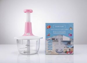 1.5L One-Touch Manual Food Chopper – 3 Stainless Steel Blades with Transparent Bowl for Fast Chopping, Mincing & Blending – Multi-Function Kitchen Tool
