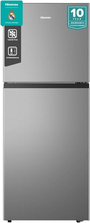 Hisense HTM55203D2, 264 Litres Top Mount Refrigerator, No Frost Technology, Big Door Balcony, LED Interior Light, Deodorizing Filter, Multi Air Flow, Silver