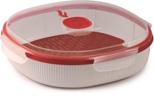 Snips Microwave Dish Steamer - 2 Liter, BPA-Free, Airtight Quick Steam Cooking, Dishwasher Safe