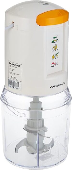 Olsenmark 500 ml Food Chopper- OMC2246S/ 500 W, Compact Multi-Purpose Chopping Machine, Stainless Steel Blade Assembly/Suitable for Vegetables, Fruits, Meat/for Fast and Effective Mincing