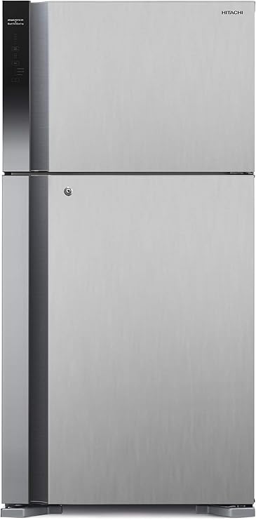 Hitachi 715L Gross, Net 510L Top Mount Double Door Refrigerator, 10-Year Warranty on Inverter Compressor, Dual Fan Cooling, Touch Screen Control, Twist Ice Tray, Premium Silver-RV715PUK7KPSV