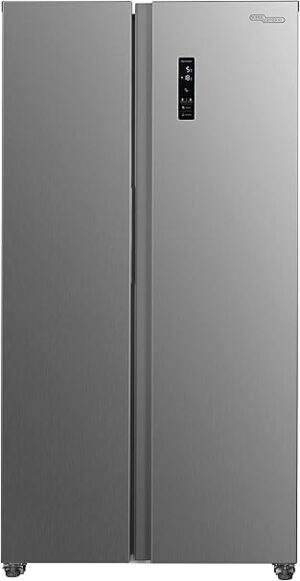 Super General 600 Liter Side By Side Refrigerator Freezer SGR710SBS, Digital Control, No Frost Technology, LED lighting, 91x 59 x 177 cm (WxDxH), Inox, 1 Year Warranty
