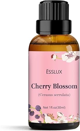 ESSLUX Cherry Blossom Essential Oil, ESSLUX Aromatherapy Oils for Diffuser, Massage, Soap, Candle Making, Perfume, 30 ml