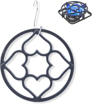 Cast Iron Gas Ring Reducer, Non Slip Wok Support Ring Stand Rack for Gas Stove Espresso Maker, Coffee Moka Pot, Cast Iron Trivet for Hot Pans 19cm