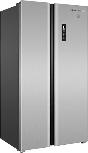 Westpoint 610 Liters Gross, Side by Side Refrigerator with INVERTER COMPRESSOR, No Frost Technology, Digital Controls with Temperature Display, Multi Air Flow, 92W x 63D x 176H Cm, WSTW-5423EDI