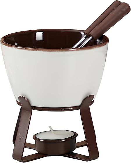 Chocolate Melting Pot Set, Fondue Cup for Person or Family, Tealight Cheese Chocolate Butter Warmer Set, Melting Cup Set with 2 Forks