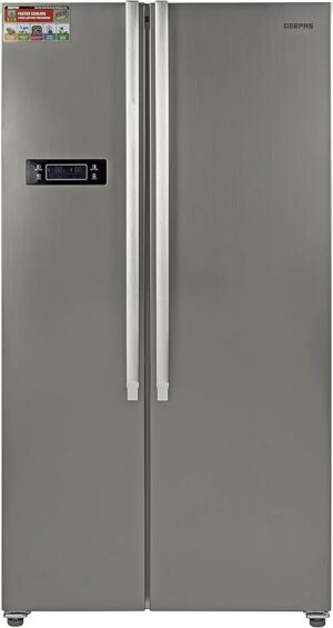 Geepas Powerful Large 650L No-Frost Side-By-Side Refrigerator GRFS6521SXHN"Min 1 year manufacturer warranty"