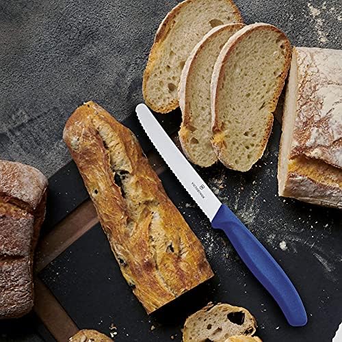 Victorinox Swiss Classic Round Tip Wavy Tomato Knife, Blue