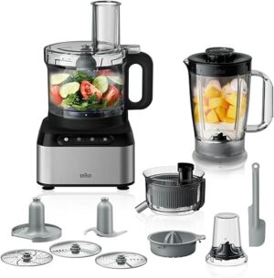 Braun Fp 3235 Si Purease 12 In 1 Food Processor, 800W, 2.1L Bowl, Metal Design, Black"Min 1 year manufacturer warranty"