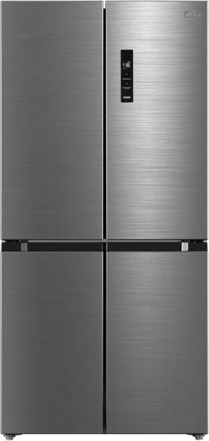 Midea 632L Gross & 474L Net Capacity 4 Door Premium Refrigerator, French Door With MSmart Connect (Wi-Fi), Smart Sensor, Vario Box (3 Temp), Inverter Quattro, Multi-Temperature, Silver MDRF632FIG46AED