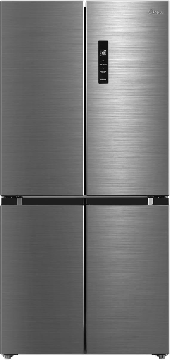 Midea 632L Gross & 474L Net Capacity 4 Door Premium Refrigerator, French Door With MSmart Connect (Wi-Fi), Smart Sensor, Vario Box (3 Temp), Inverter Quattro, Multi-Temperature, Silver MDRF632FIG46AED